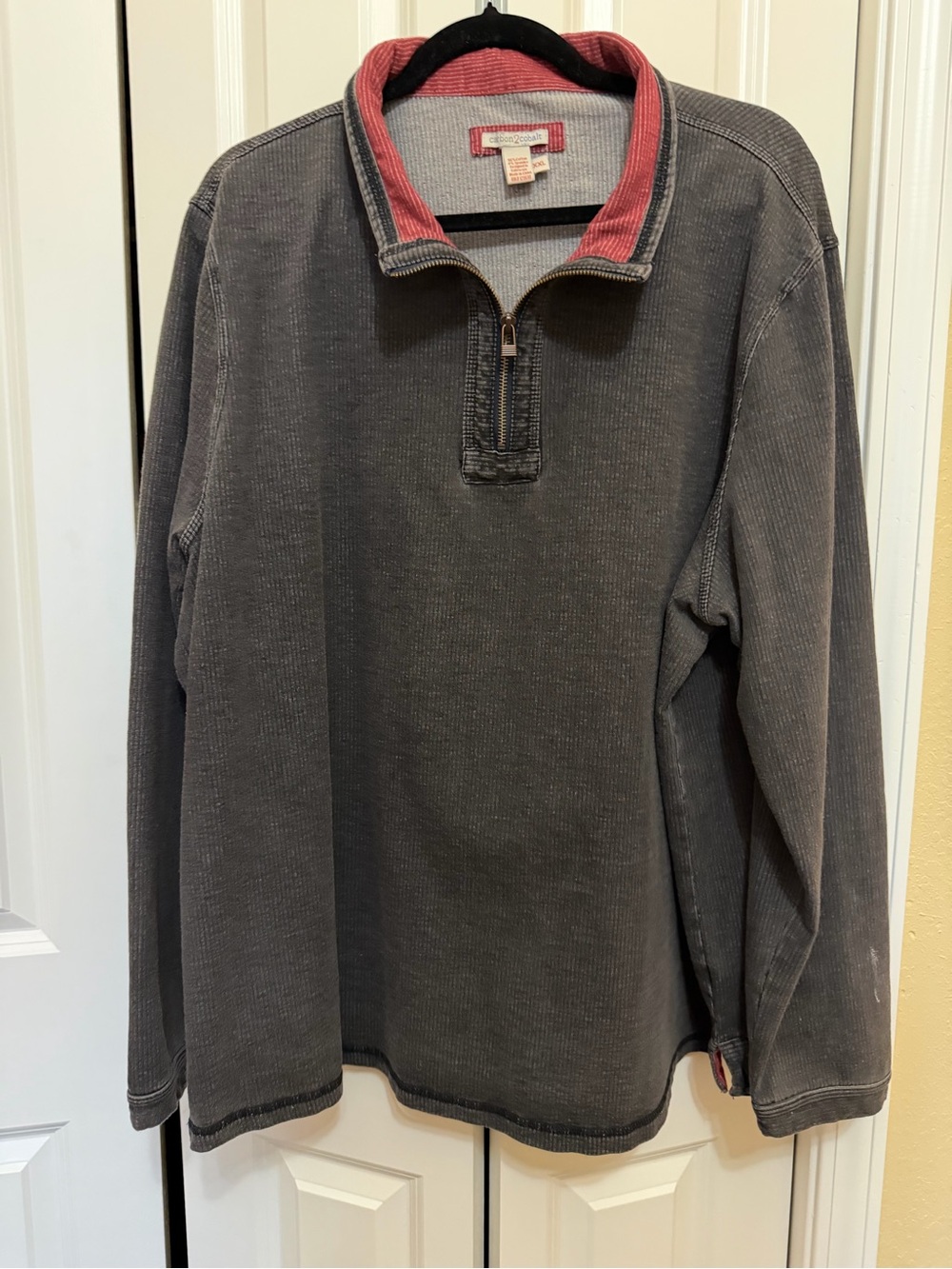 Carbon2Cobalt 1/4 Zip Sweater Mens XXL Gray Bankroll Pullover